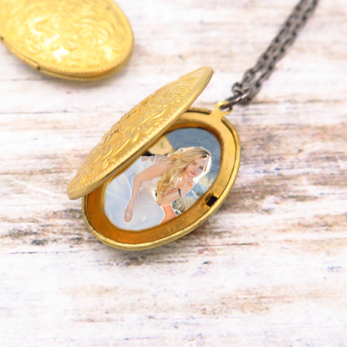 Gold Lockets Chunky Charm Necklace