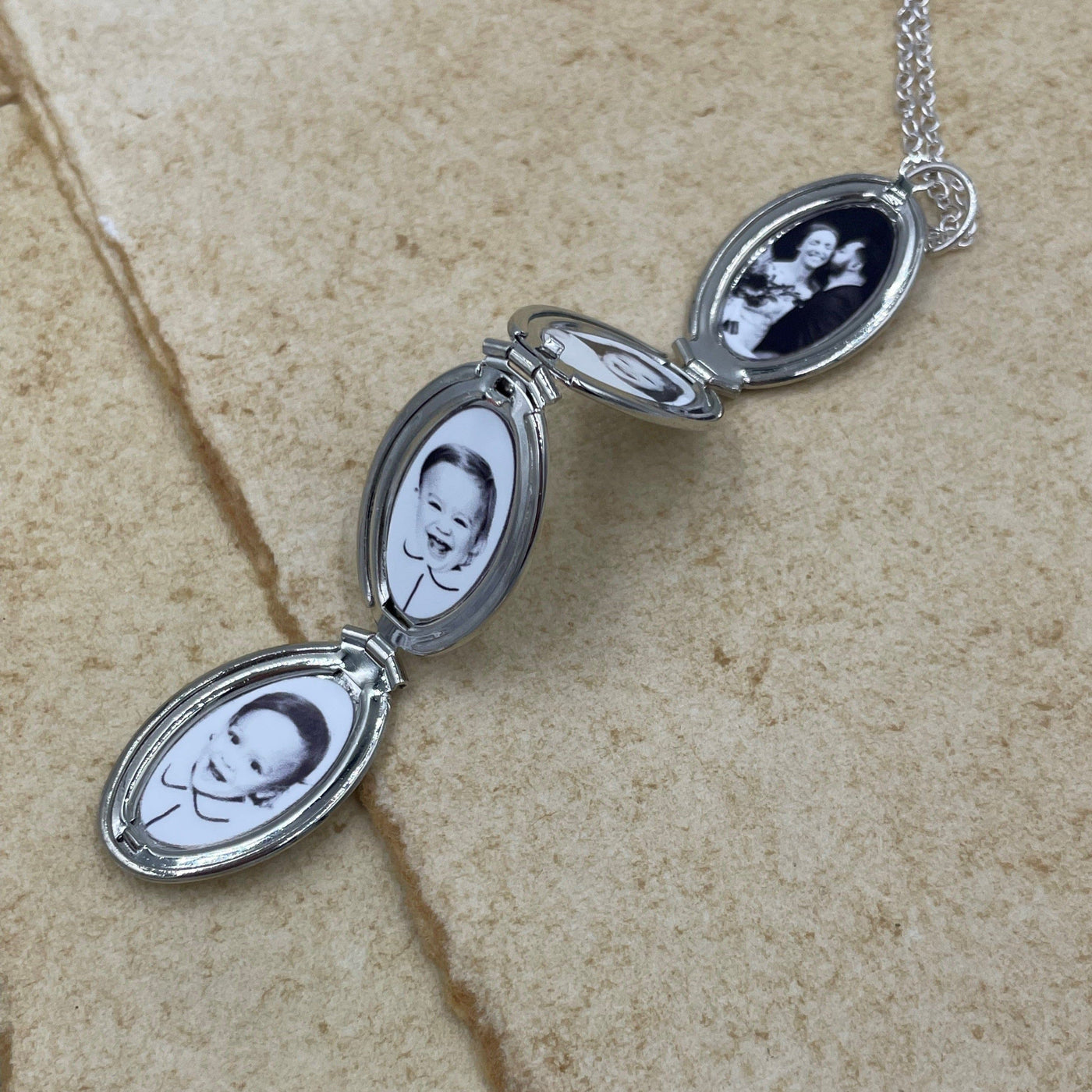 Silver Four Photo Family Locket