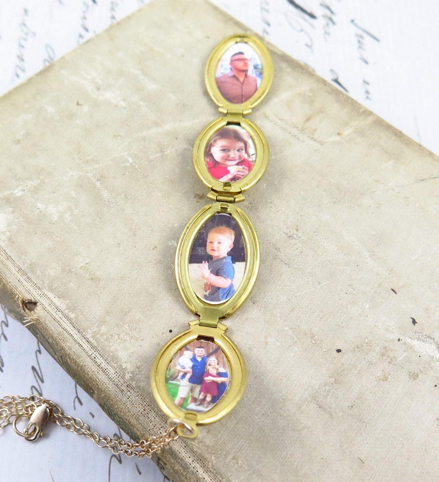 Four Photo Gold Locket Necklace - Lauren Blythe Designs