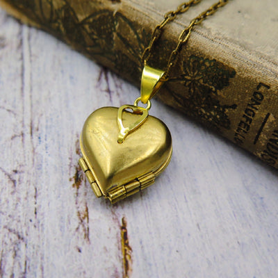 Four Photo Heart Locket Four Leaf Clover