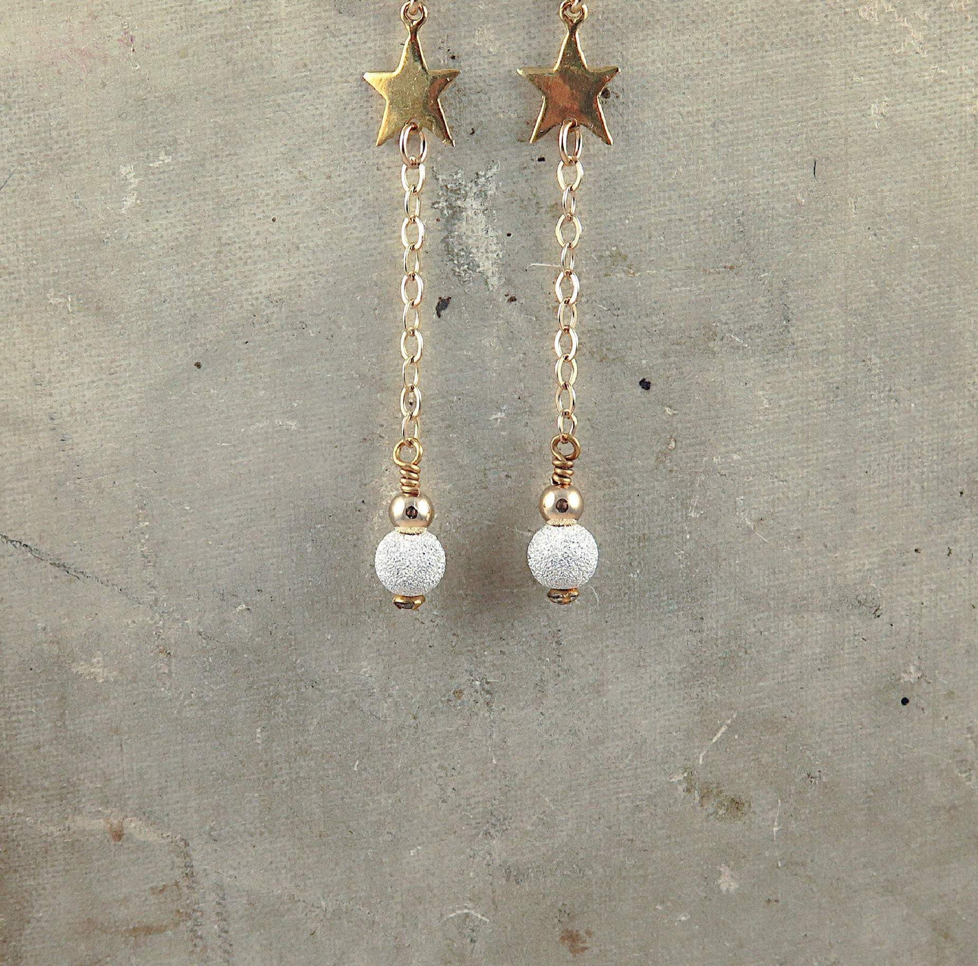 Gold Star Earrings Celestial Style