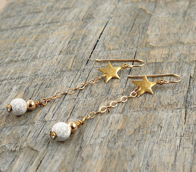 Gold Star Earrings Celestial Style