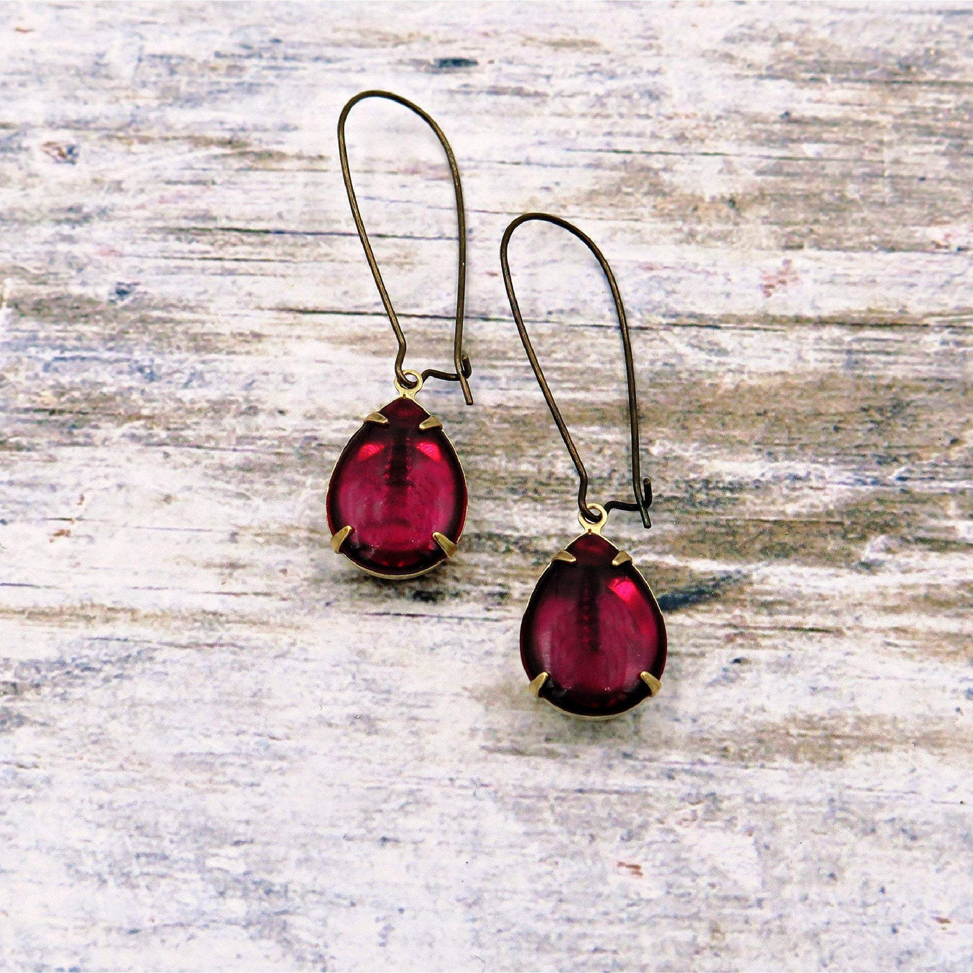 Teardrop Vintage Pink Drop Earrings