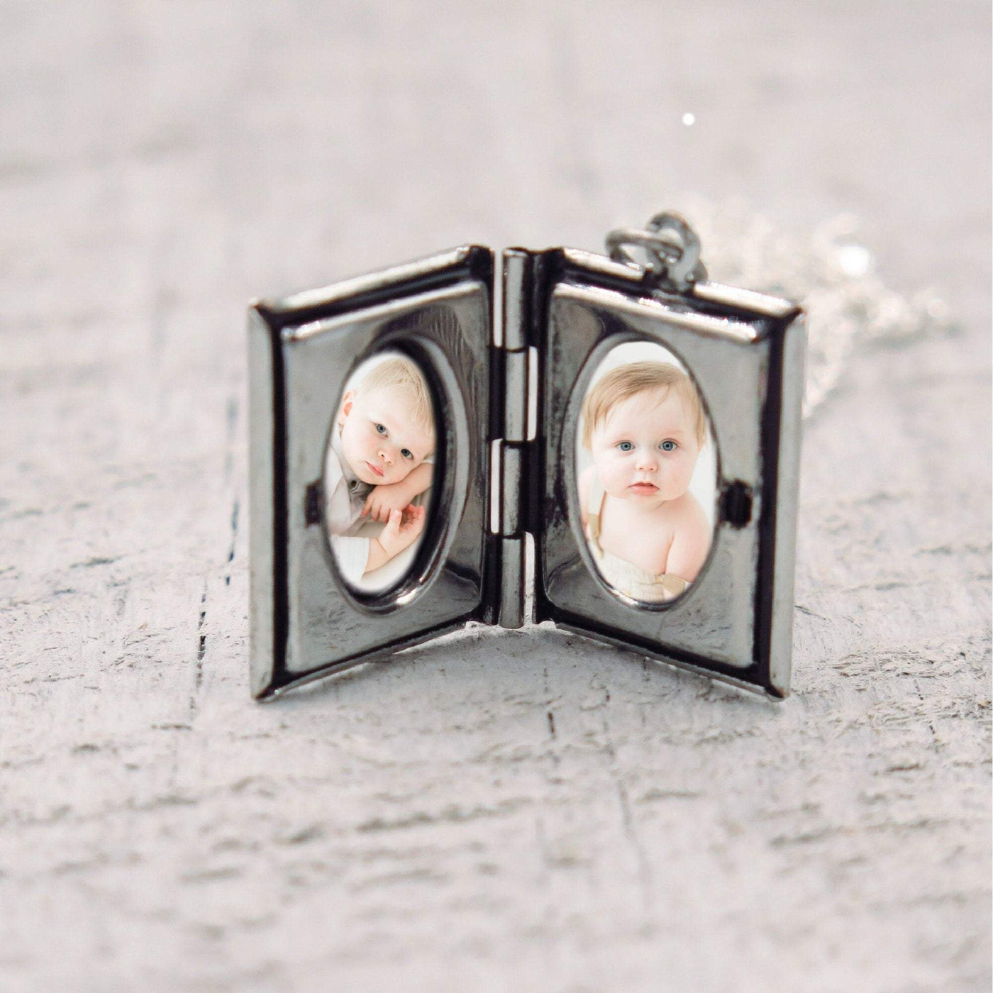 Silver Book Locket Necklace