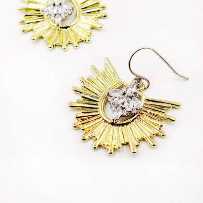 Large Star Earrings with Rhinestones