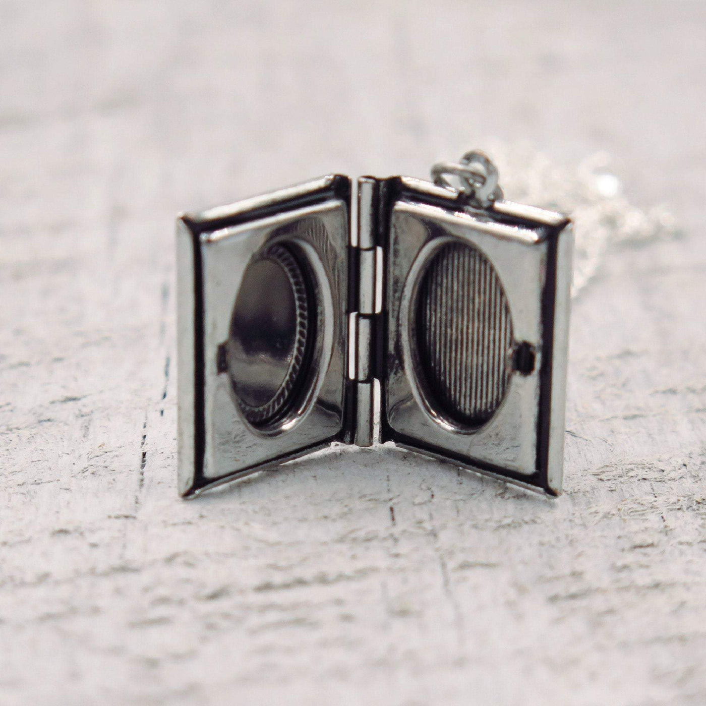 Silver Book Locket Necklace