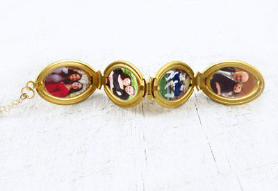 Four Photo Gold Locket Necklace