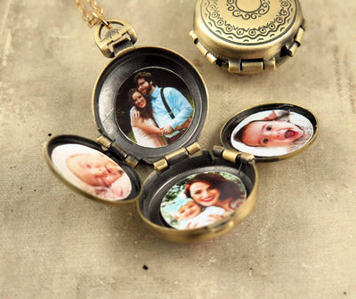 Four Photo Locket with Photo Placement