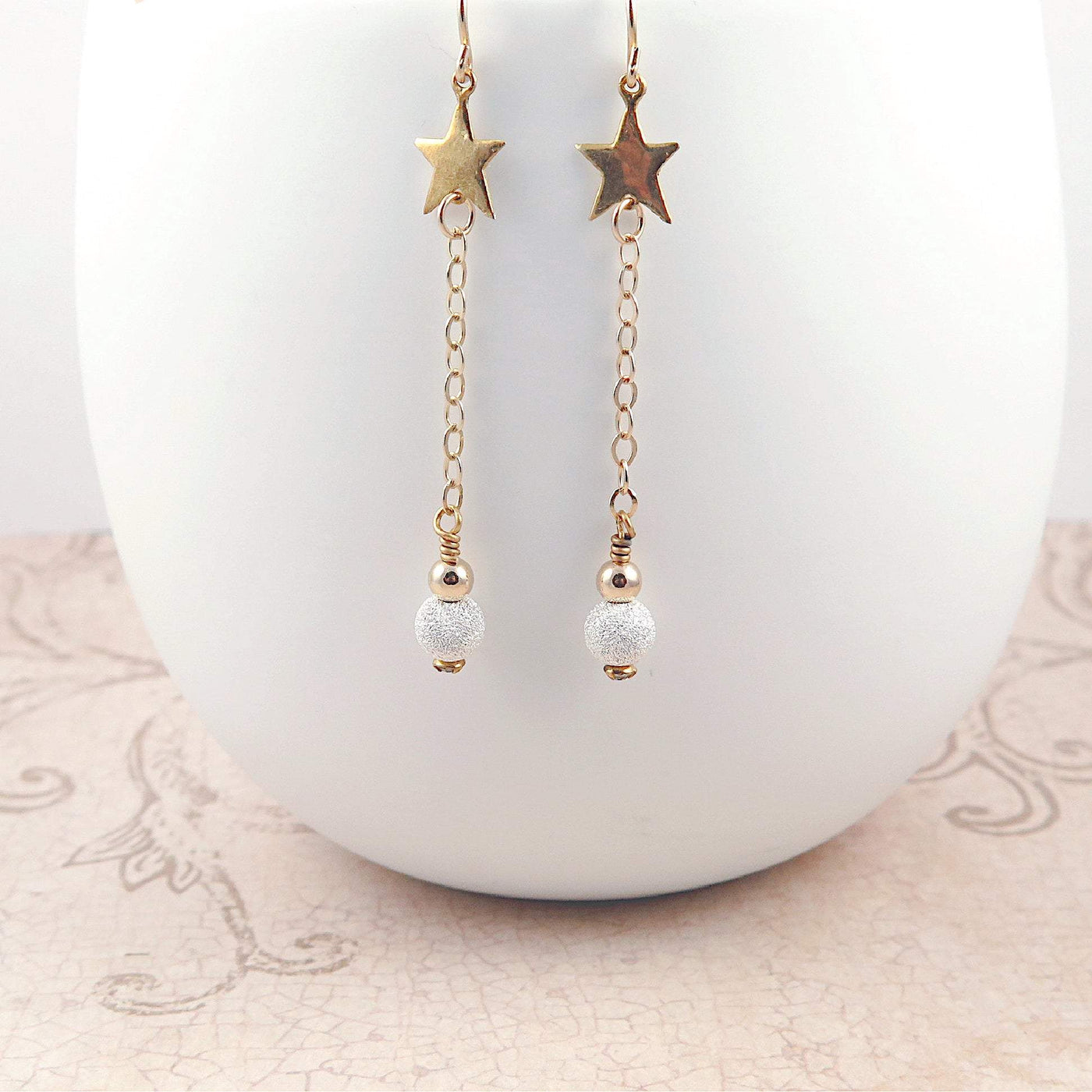 Gold Star Earrings Celestial Style