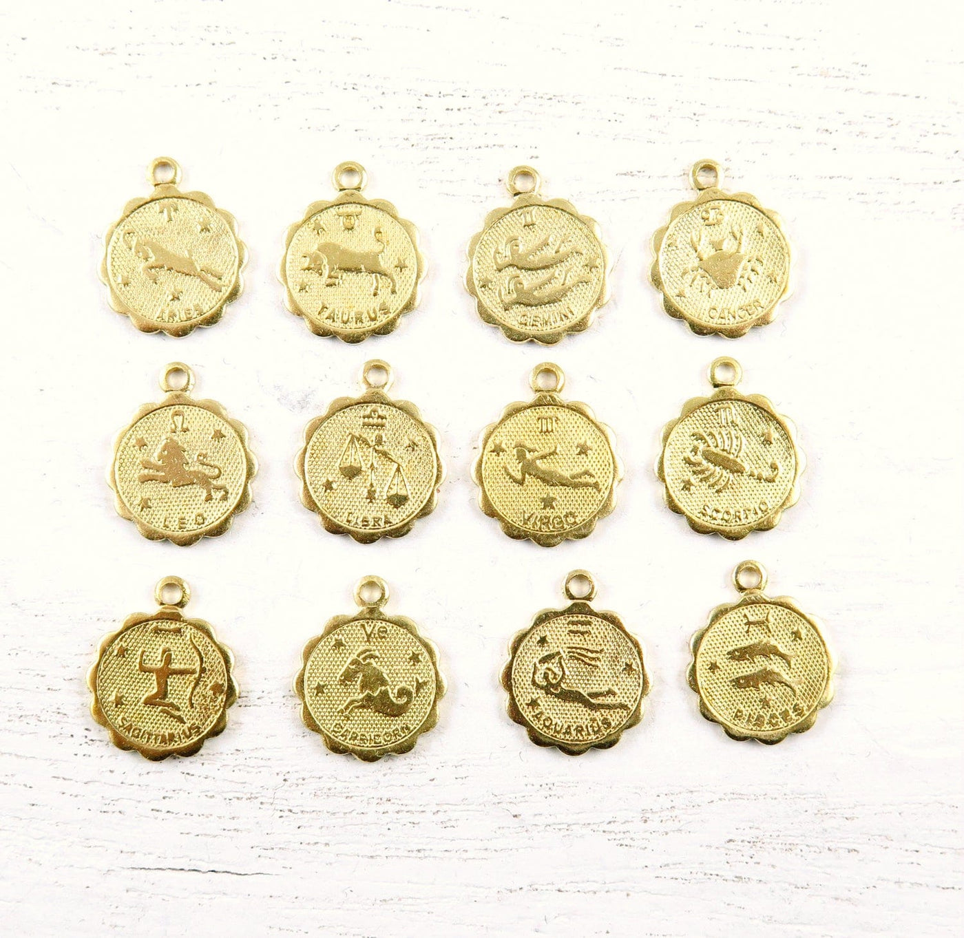 Zodiac Charm Necklace in Gold